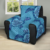 Sea Turtle Blue Tribal Pattern Recliner Cover Protector