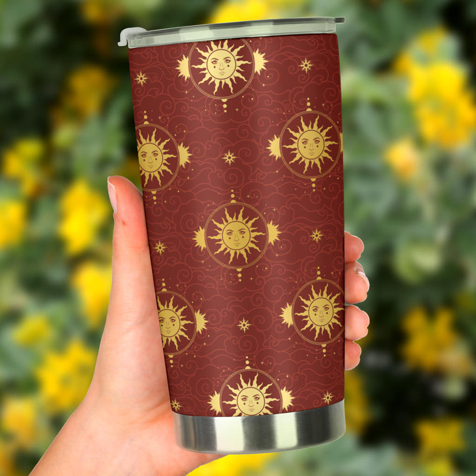 Sun Pattern Red Background Tumbler