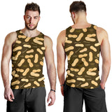 Peanut Pattern Green Background Men Tank Top