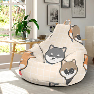 Shiba Inu Head Pattern Bean Bag Cover