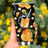 Orange Ice Orance Juice Pattern Tumbler