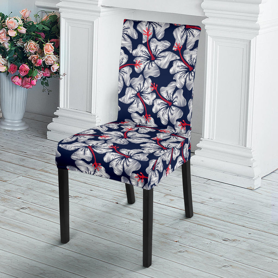 Hibiscus Pattern Print Design 02 Dining Chair Slipcover