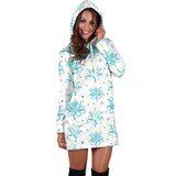 Octopus Blue Pattern Women Hoodie Dress