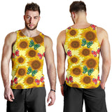 Sunflower Butterfly Pattern Men Tank Top