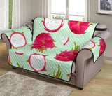 Dragon Fruit Pattern Green Background Loveseat Couch Cover Protector