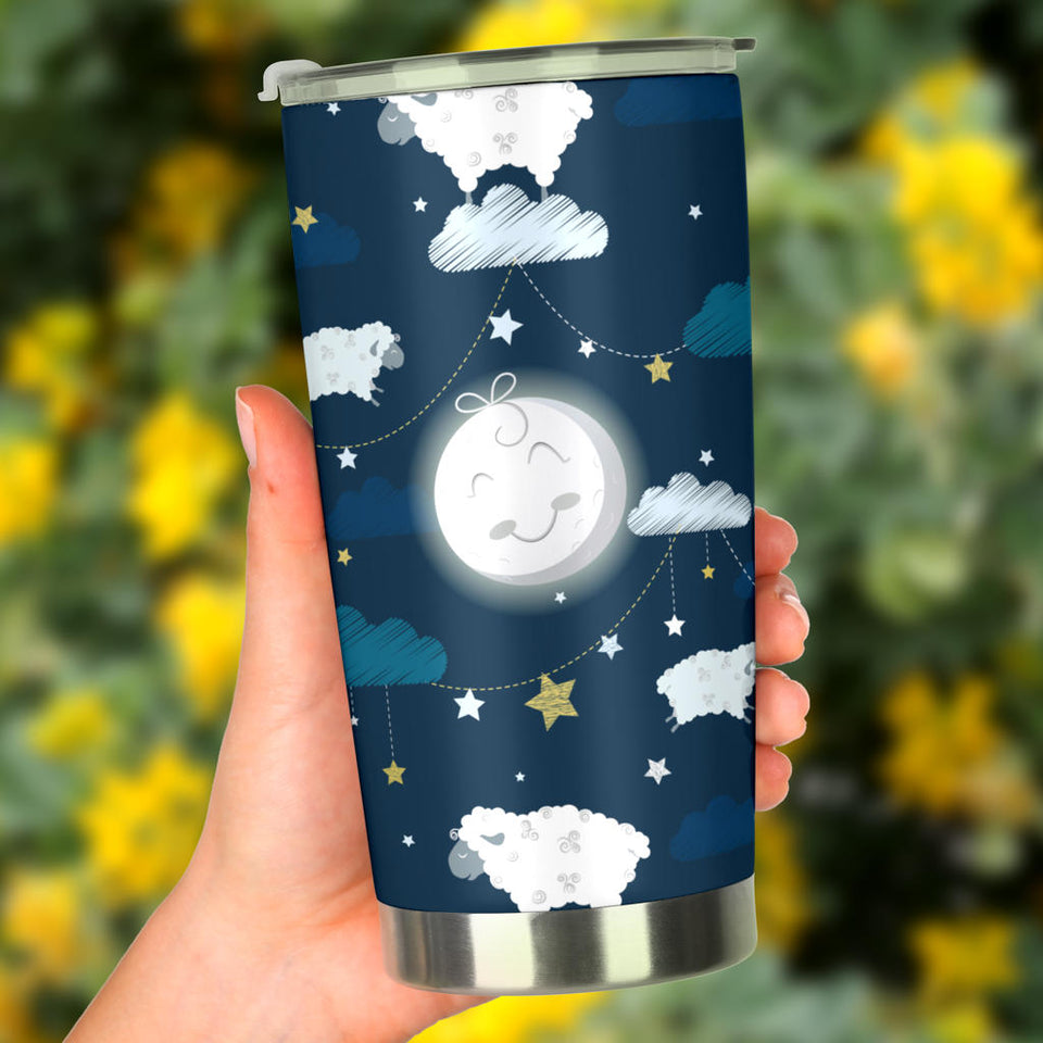 Sheep Playing Could Moon Pattern  Tumbler