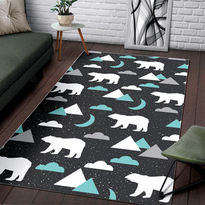 Polar Bear Moon Pattern Area Rug