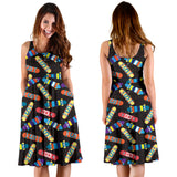 Skate Board Pattern Print Design 02 Sleeveless Midi Dress