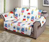 Ice Cream USA Theme Pattern Loveseat Couch Cover Protector