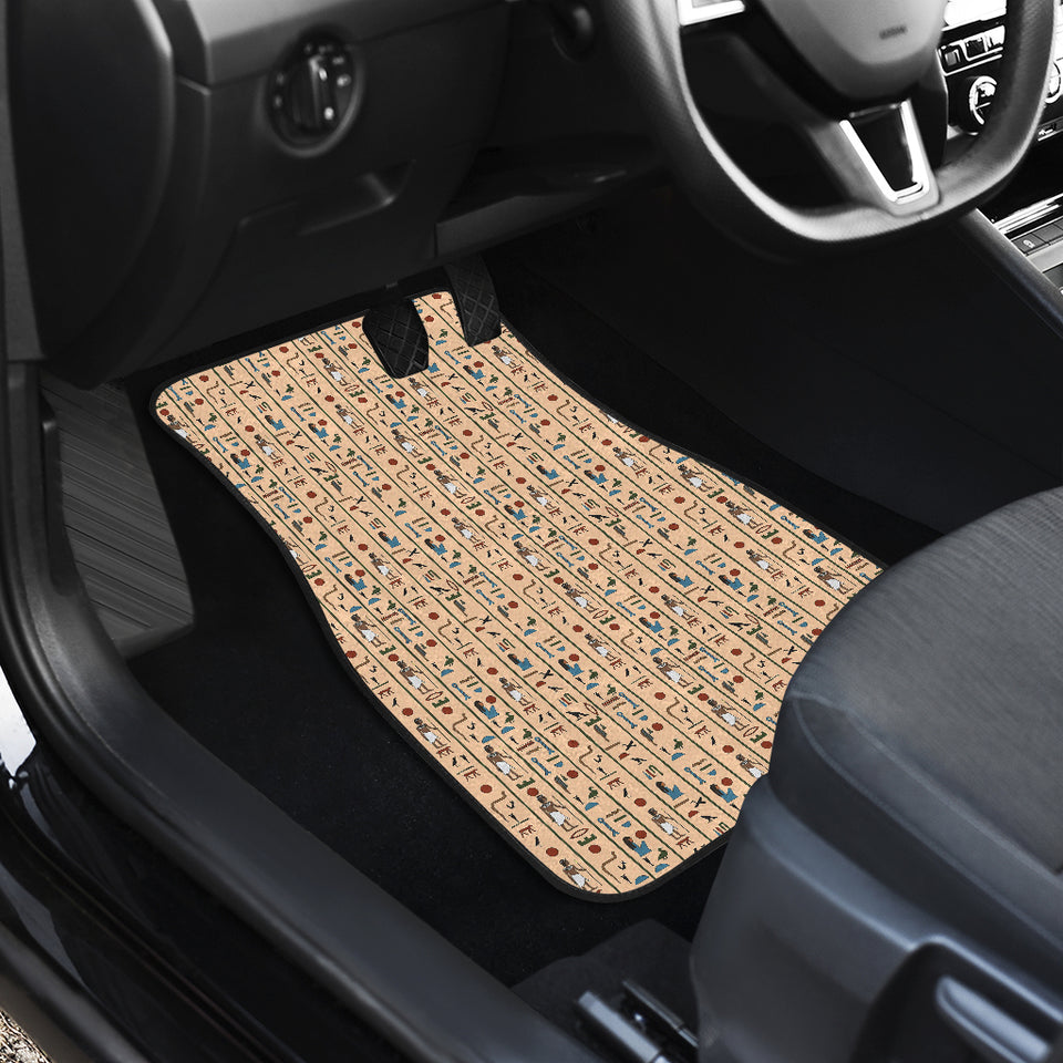 Egypt Hieroglyphics Pattern Print Design 03 Front Car Mats