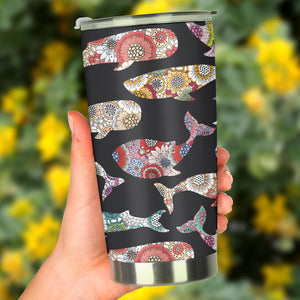 Whale Flower Tribal Pattern Tumbler