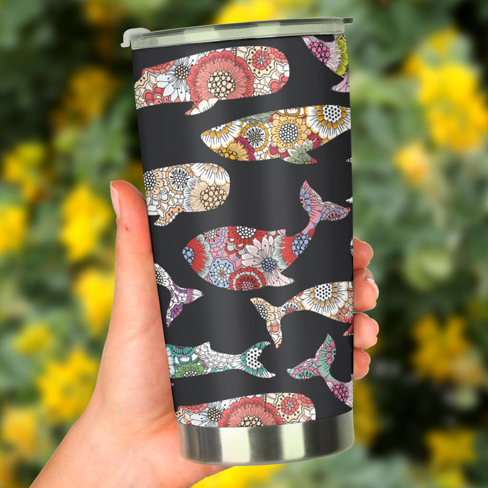 Whale Flower Tribal Pattern Tumbler