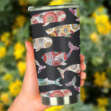 Whale Flower Tribal Pattern Tumbler
