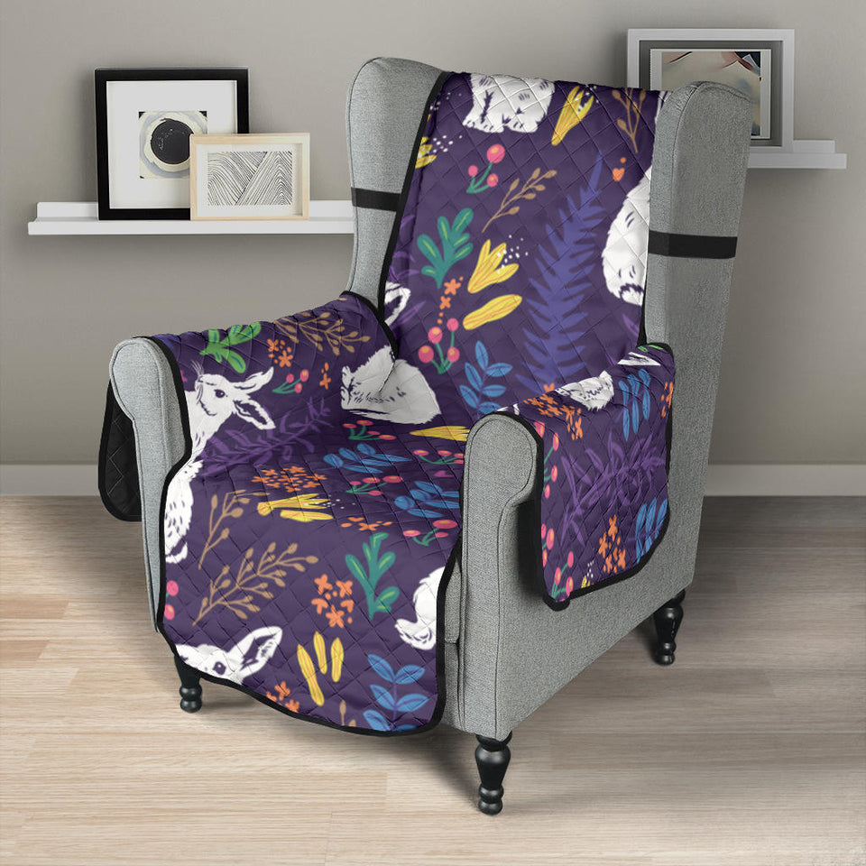Rabbit Leaves Pattern Chair Cover Protector