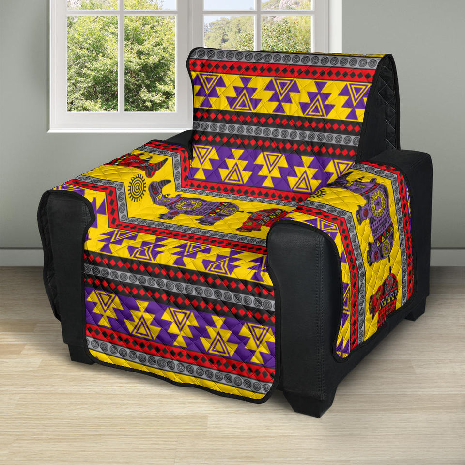 Rhino African Afro Dashiki Adinkra Kente Ethnic Motifs Recliner Cover Protector