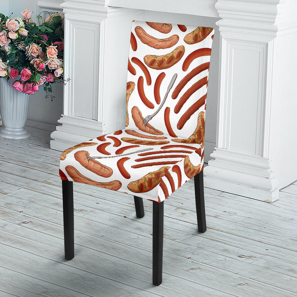 Sausage Pattern Print Design 05 Dining Chair Slipcover