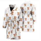 Yorkshire Terrier Pattern Print Design 03 Men Bathrobe