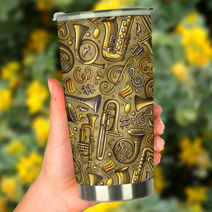 Saxophone Gold Pattern Tumbler