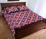 USA Star Stripe Pattern Quilt Bed Set