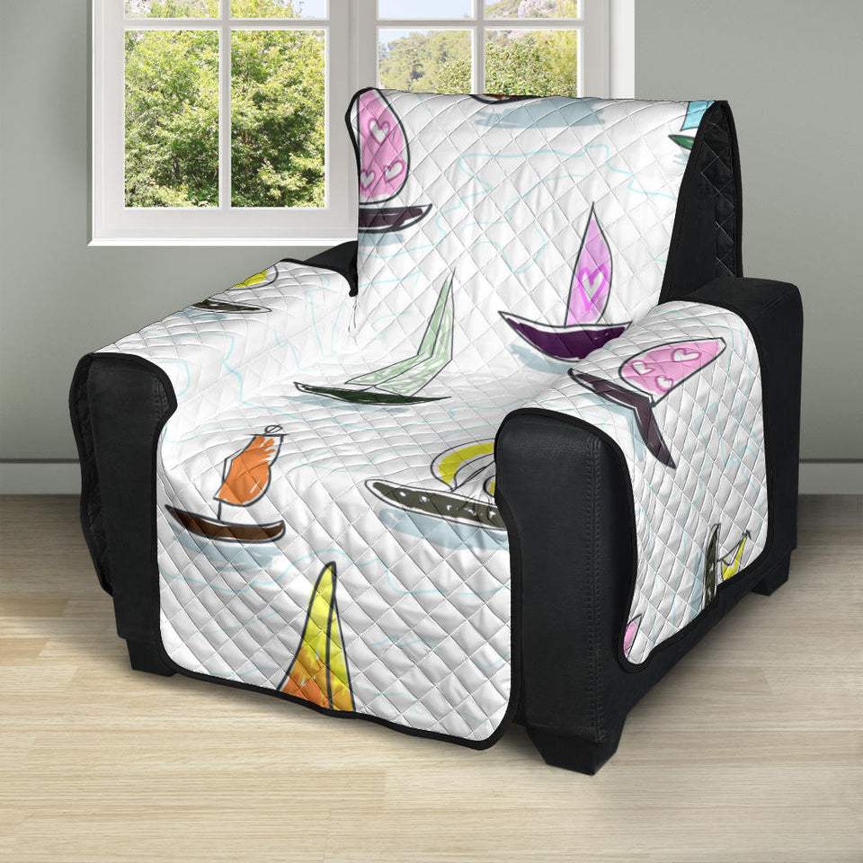 Cute Sailboat Pattern Recliner Cover Protector