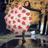 Strawberry Pattern Stripe Background Umbrella