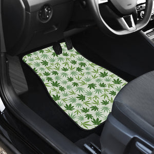 Canabis Marijuana Weed Pattern Print Design 02 Front Car Mats