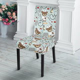 Teddy Bear Pattern Print Design 02 Dining Chair Slipcover