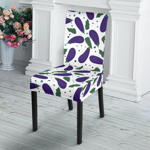 Eggplant Pattern Print Design 05 Dining Chair Slipcover