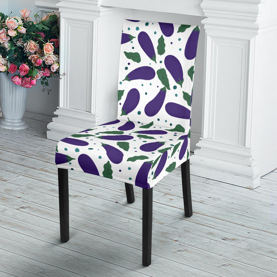 Eggplant Pattern Print Design 05 Dining Chair Slipcover
