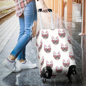 French Bulldog Heart Sunglass Pattern Luggage Covers