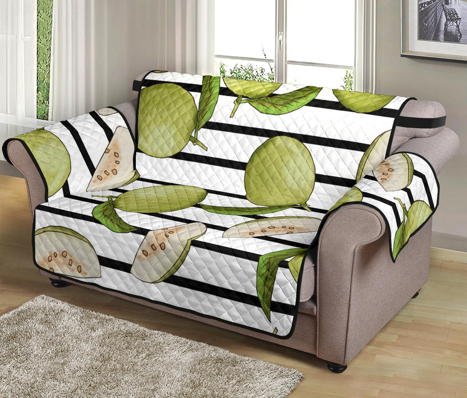 Guava Pattern Stripe background Loveseat Couch Cover Protector