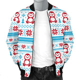 Penguin Sweater Printed Pattern Men Bomber Jacket