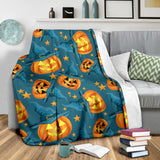 Halloween Pumpkin Witch Hat Pattern Premium Blanket
