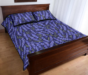 Lavender Theme Pattern Quilt Bed Set