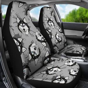 Siberian Husky Pattern Theme Universal Fit Car Seat Covers