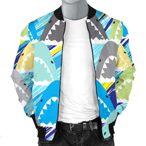 Shark Head Pattern Men Bomber Jacket