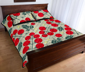 Hand Drawn Tomato Pattern Quilt Bed Set