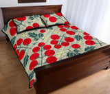 Hand Drawn Tomato Pattern Quilt Bed Set