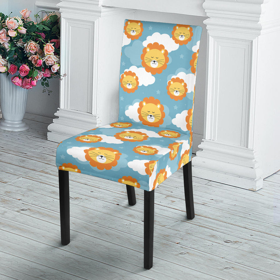 Lion Pattern Print Design 05 Dining Chair Slipcover
