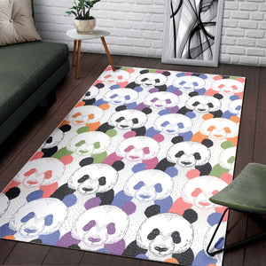 Colorful Panda Pattern Area Rug