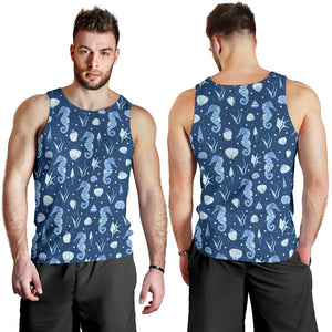 Seahorse Shell Pattern Men Tank Top