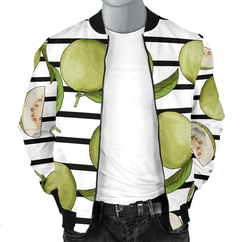 Guava Pattern Stripe background Men Bomber Jacket