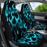 Blue Flame Fire Pattern Background Universal Fit Car Seat Covers