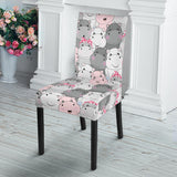 Hippopotamus Pattern Print Design 03 Dining Chair Slipcover