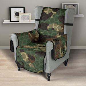 Green Camo Camouflage Honeycomb Pattern Chair Cover Protector