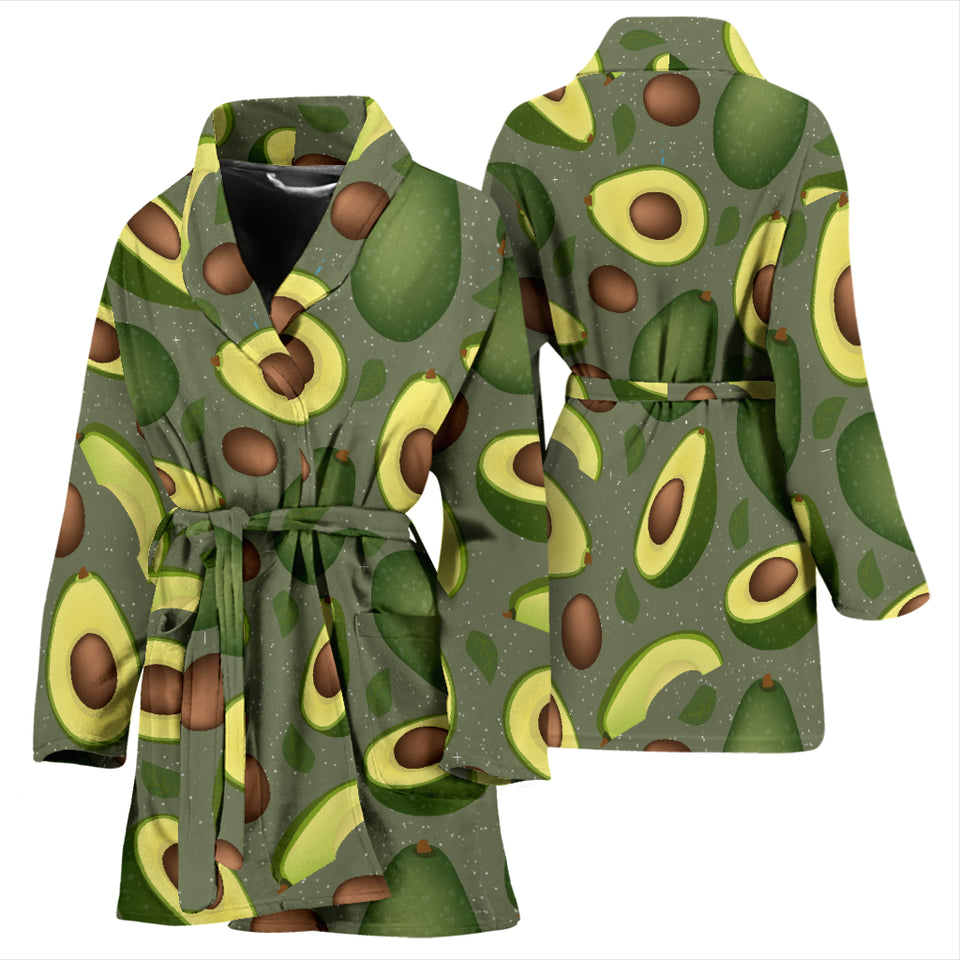 Avocado Pattern Background Women Bathrobe