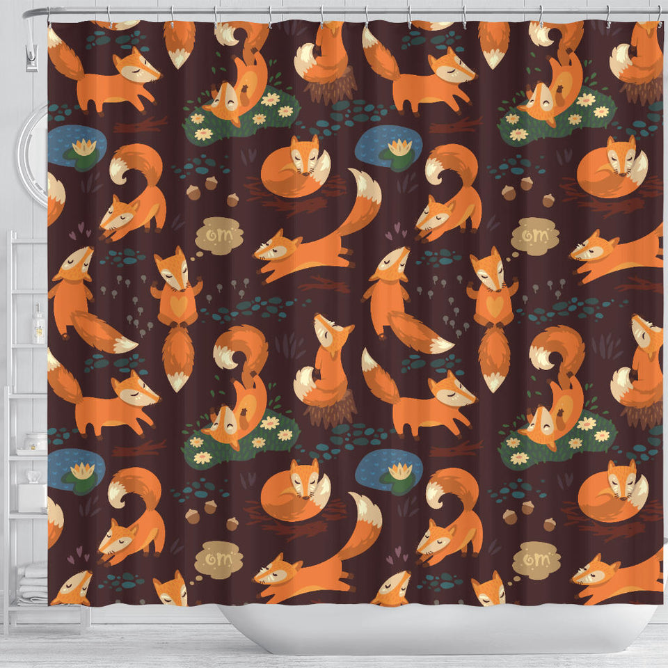 Fox Pattern Shower Curtain Fulfilled In US