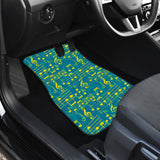 Music Notes Pattern Print Design 05 Front and Back Car Mats