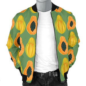 Papaya Pattern Background Men Bomber Jacket