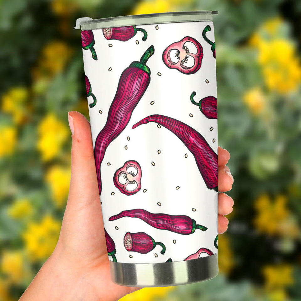 Red Chili Pattern background Tumbler